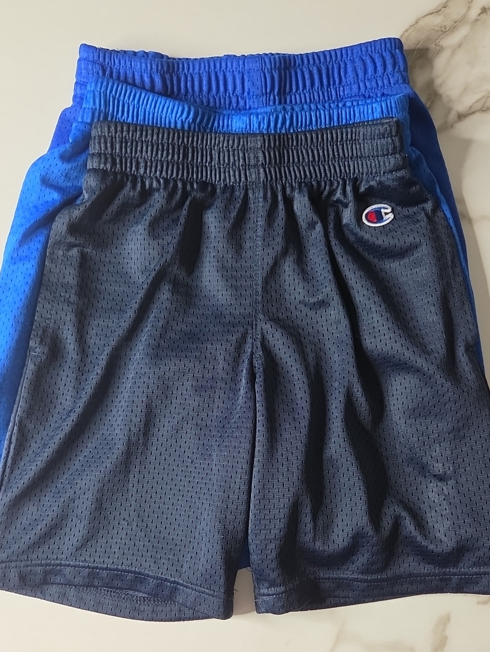 Champion Boys Two-Pack Athletic Mesh Shorts in Navy and Royal Blue